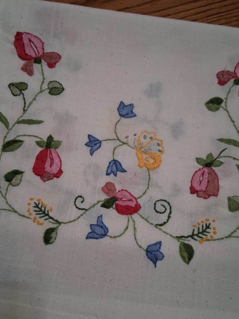 Embroidered Floral Table Runner - Picture 4 of 7